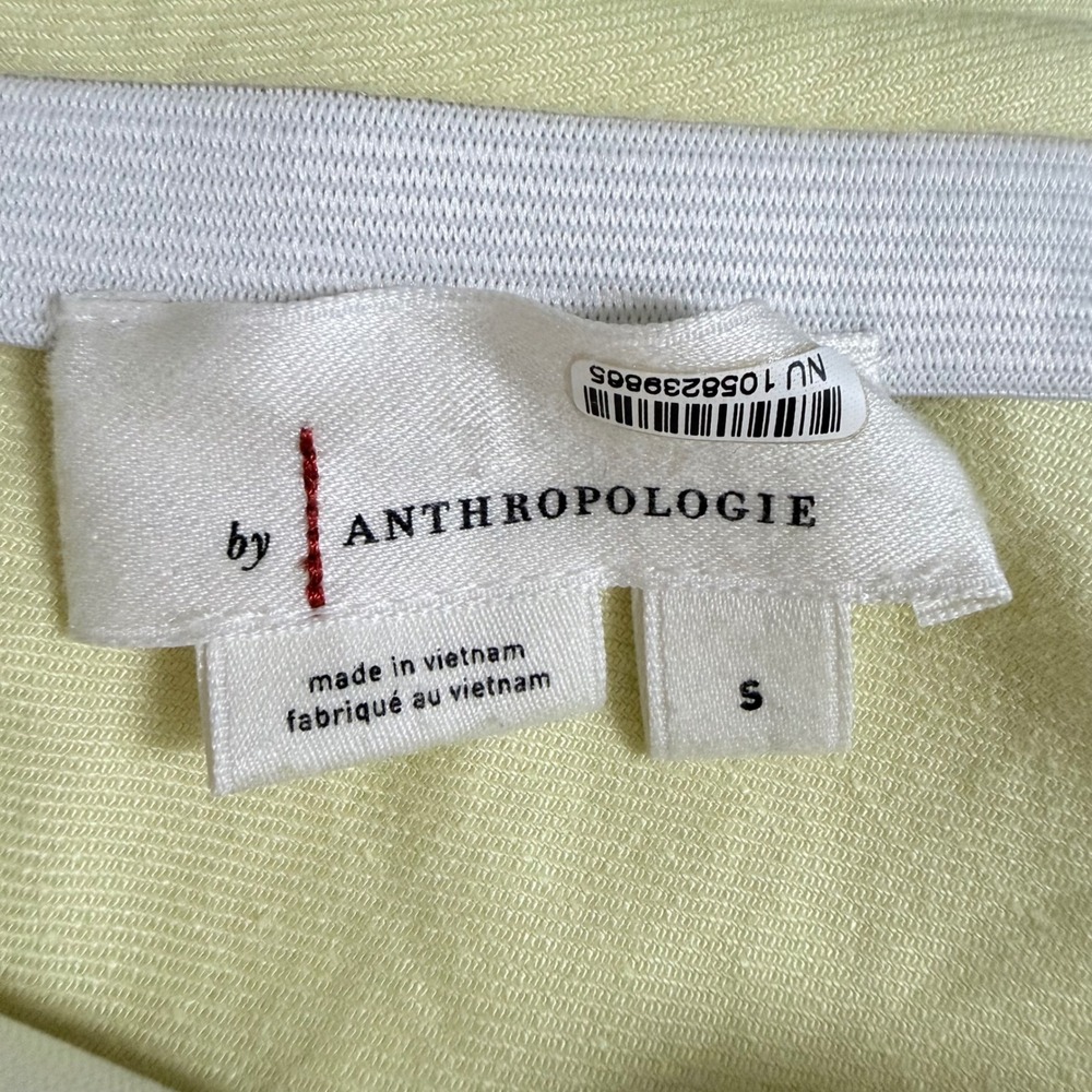 Anthropologie Yellow Linen Blend Maxi Skirt Small Elastic Waist Column Skirt - Picture 4 of 9